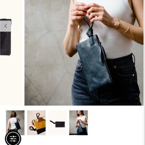 Able Black Leather wristlet